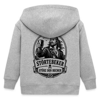 Stoertebeker Stürz den Becher Pirat Legende - Kinder Organic Kapuzenjacke Mini Cultivator von Stanley/Stella - Grau meliert - Hinten