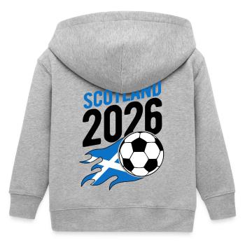 Scotland 2026 Fußball Flamme mit Flagge - Kinder Organic Kapuzenjacke Mini Cultivator von Stanley/Stella - Grau meliert - Hinten