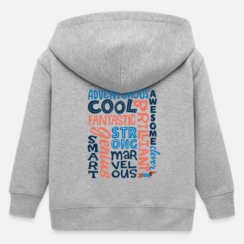 des mots d'encouragement - Veste à capuche enfant bio Stanley/Stella - gris chiné