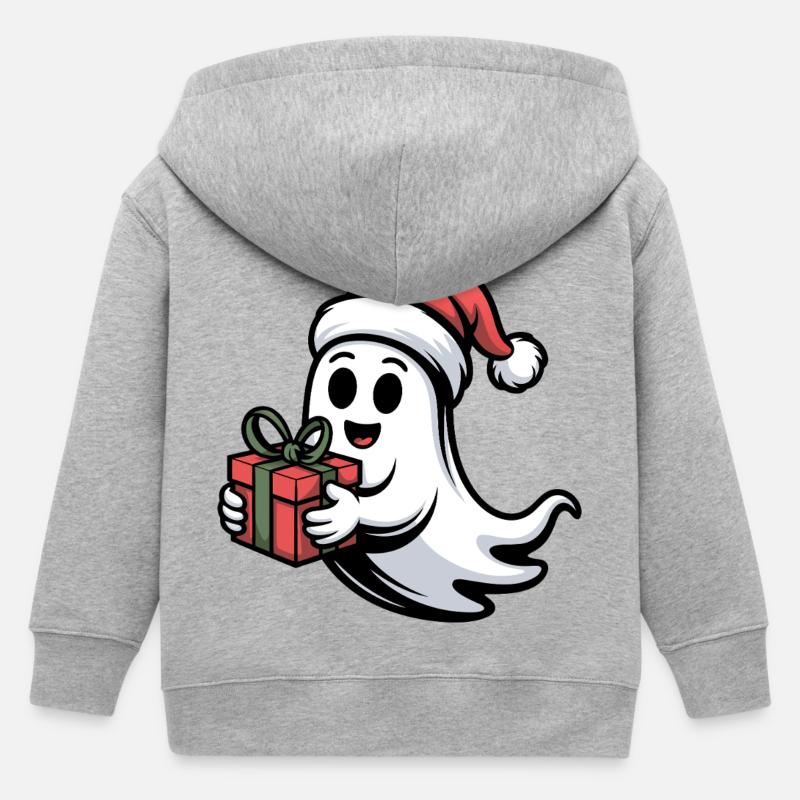 Weihnachtsgeist mit Geschenk - Veste à capuche enfant bio Stanley/Stella - gris chiné