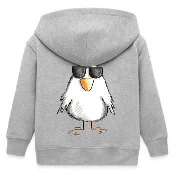 Huhn mit cooler Sonnenbrille - Hahn - Gockel - Kinder Organic Kapuzenjacke Mini Cultivator von Stanley/Stella - Grau meliert - Hinten