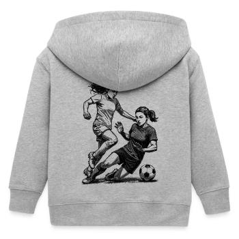 Duel sur le terrain ! Maillot pour footballeuses. - Veste à capuche enfant bio Stanley/Stella - gris chiné - Dos
