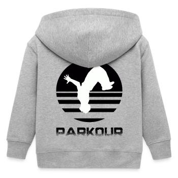 Parkour - Kids Organic Zip-up Hoodie by Stanley/Stella - heather grey - Back