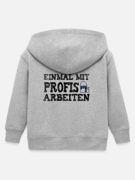 Profis Maler - Kinder Organic Kapuzenjacke Mini Cultivator von Stanley/Stella - Grau meliert