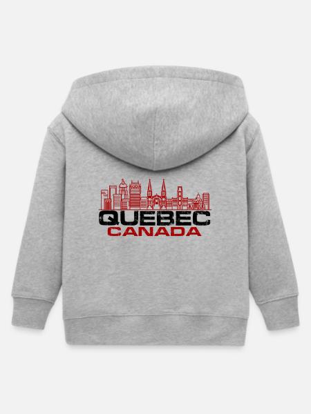 Quebec skyline - Kinder Organic Kapuzenjacke Mini Cultivator von Stanley/Stella - Grau meliert
