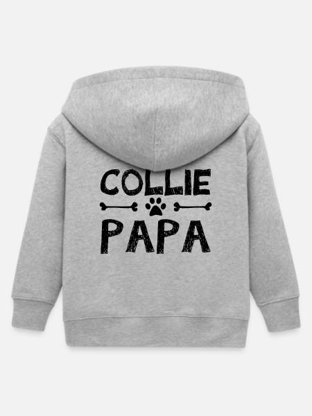 border collie Papa - Kinder Organic Kapuzenjacke Mini Cultivator von Stanley/Stella - Grau meliert