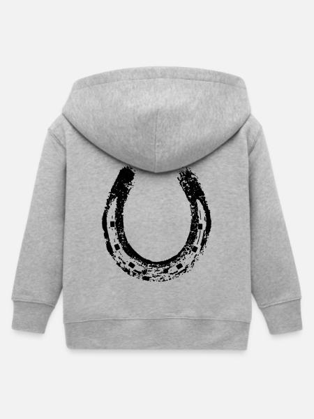 Hufeisen - Kinder Organic Kapuzenjacke Mini Cultivator von Stanley/Stella - Grau meliert
