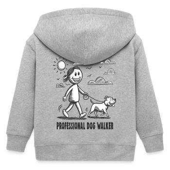 Pitbull Pet Dog Animal Lover - Kids Organic Zip-up Hoodie by Stanley/Stella - heather grey - Back