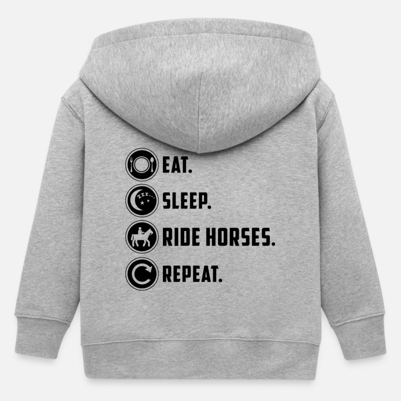 Drôle de dicton de cheval - Veste à capuche enfant bio Stanley/Stella - gris chiné