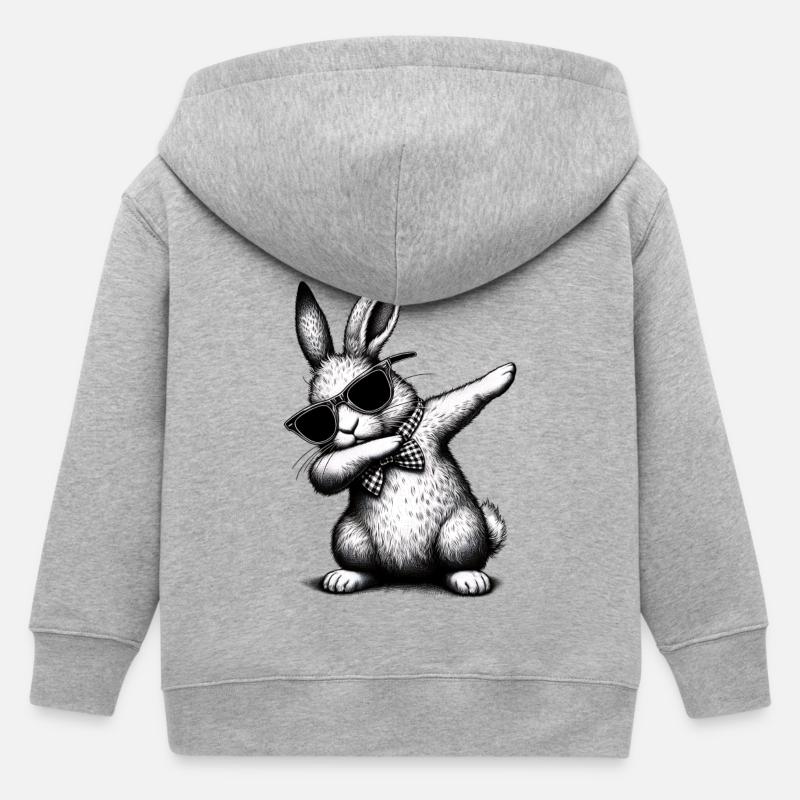 Floss Dance Bunny - Kinder Organic Kapuzenjacke Mini Cultivator von Stanley/Stella - Grau meliert