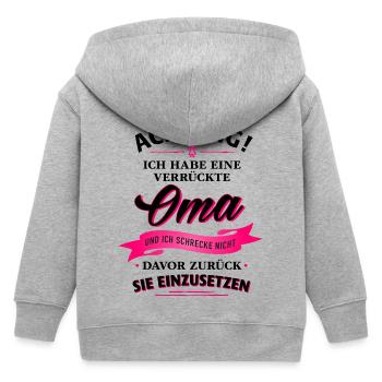 Achtung! verrückte Oma Verwandte Familie Kind - Kinder Organic Kapuzenjacke Mini Cultivator von Stanley/Stella - Grau meliert - Hinten