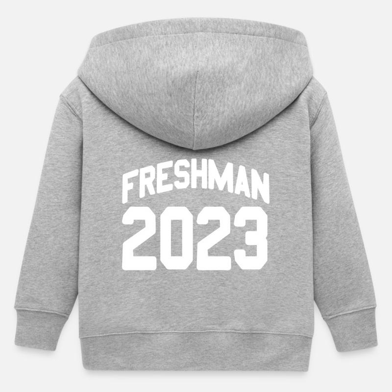 Look de style universitaire de la classe de première année 2023 - Veste à capuche enfant bio Stanley/Stella - gris chiné