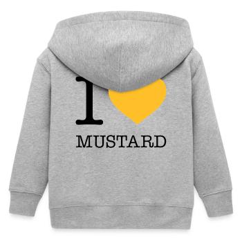 I LOVE MUSTARD - Kids Organic Zip-up Hoodie by Stanley/Stella - heather grey - Back