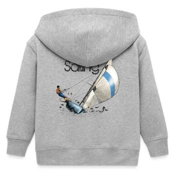 sailing - Kids Organic Zip-up Hoodie by Stanley/Stella - heather grey - Back