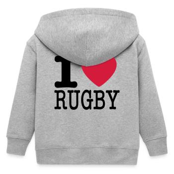 Ich liebe Rugby - Ich liebe Rugby - Kinder Organic Kapuzenjacke Mini Cultivator von Stanley/Stella - Grau meliert - Hinten