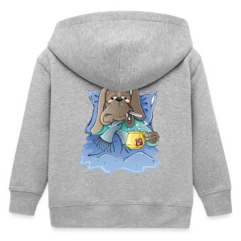 Hundeelend - Kinder Organic Kapuzenjacke Mini Cultivator von Stanley/Stella - Grau meliert - Hinten