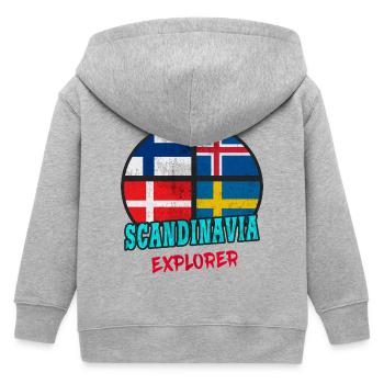 Scandinavia Explorer / Scandinavie / Cadeau - Veste à capuche enfant bio Stanley/Stella - gris chiné - Dos