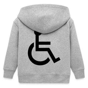 Disabled Wheelchair Symbol - Kids Organic Zip-up Hoodie by Stanley/Stella - heather grey - Back