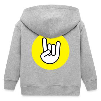 Pommes fourchette cercle jaune - Veste à capuche enfant bio Stanley/Stella - gris chiné - Dos