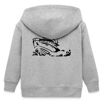 Motorboot - Kinder Organic Kapuzenjacke Mini Cultivator von Stanley/Stella - Grau meliert - Hinten