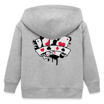 Spielkarten und Banner - Kinder Organic Kapuzenjacke Mini Cultivator von Stanley/Stella - Grau meliert - Hinten