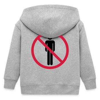 forbidden sign no people zone area pictogr - Kids Organic Zip-up Hoodie by Stanley/Stella - heather grey - Back