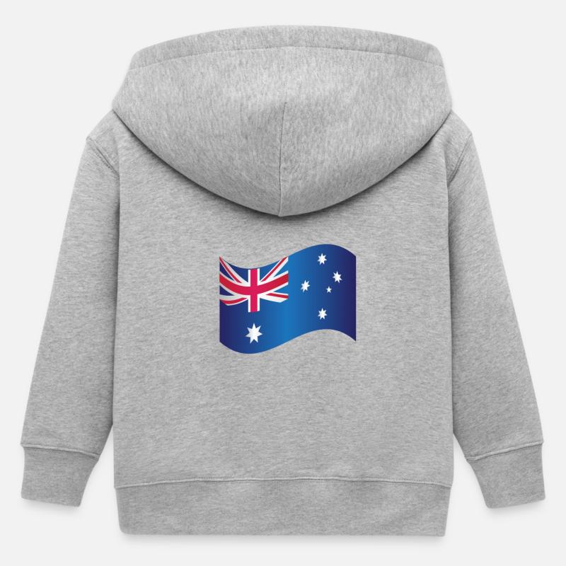 Drapeau australien - Veste à capuche enfant bio Stanley/Stella - gris chiné