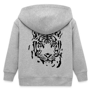 tiger - Kids Organic Zip-up Hoodie by Stanley/Stella - heather grey - Back