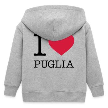 I LOVE PUGLIA Apulia Italy Italy - Kids Organic Zip-up Hoodie by Stanley/Stella - heather grey - Back