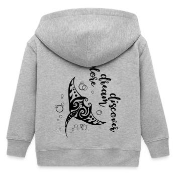 Explore Dream - Manta - Kids Organic Zip-up Hoodie by Stanley/Stella - heather grey - Back