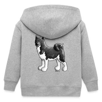 Knuffiger Akita - Hund - Kinder Organic Kapuzenjacke Mini Cultivator von Stanley/Stella - Grau meliert - Hinten