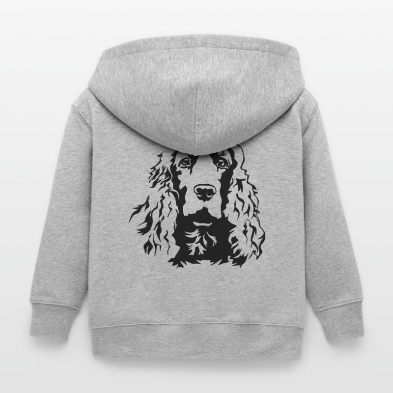 Cocker Spaniel head Kids Organic Zip-up Hoodie by Stanley/Stella