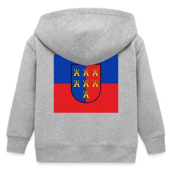 Siebenbürger-Wappen auf blaurotem Grund - Kinder Organic Kapuzenjacke Mini Cultivator von Stanley/Stella - Grau meliert - Hinten