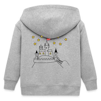 Schloss - Kinder Organic Kapuzenjacke Mini Cultivator von Stanley/Stella - Grau meliert - Hinten