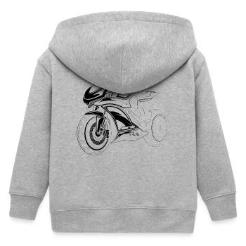 Motorcycle icon illustration race bike biker icon - Kids Organic Zip-up Hoodie by Stanley/Stella - heather grey - Back