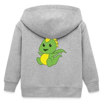 Dragon dragon monstre lézard saurien fantaisie fable - Veste à capuche enfant bio Stanley/Stella - gris chiné - Dos