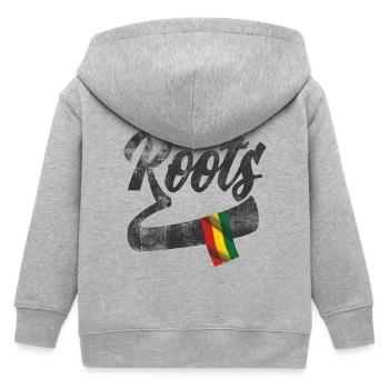 Roots Reggae Design mit farbiger Flagge - Kinder Organic Kapuzenjacke Mini Cultivator von Stanley/Stella - Grau meliert - Hinten