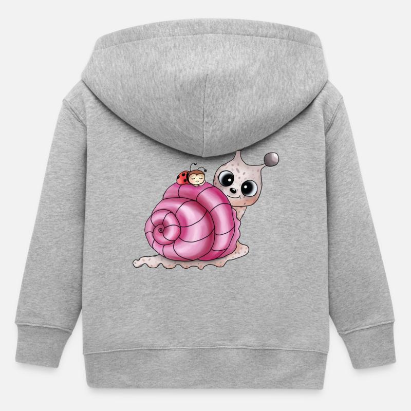 coquille rose - Veste à capuche enfant bio Stanley/Stella - gris chiné
