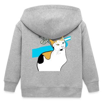 sitzende Katze - Kinder Organic Kapuzenjacke Mini Cultivator von Stanley/Stella - Grau meliert - Hinten