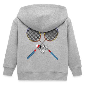Badmintonschläger und Shuttle - Kinder Organic Kapuzenjacke Mini Cultivator von Stanley/Stella - Grau meliert - Hinten