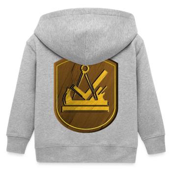 Guilde signe charpentier charpentier emblème bois 3D - Veste à capuche enfant bio Stanley/Stella - gris chiné - Dos