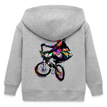BMX Fahrrad - BMX fahren - BMX Bike - Kinder Organic Kapuzenjacke Mini Cultivator von Stanley/Stella - Grau meliert - Hinten