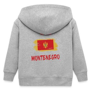 Team Montenegro Flaggen Design / Geschenkidee - Kinder Organic Kapuzenjacke Mini Cultivator von Stanley/Stella - Grau meliert - Hinten