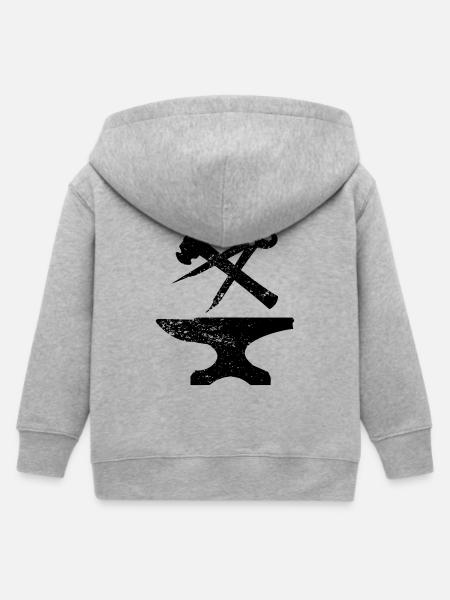 Schmied - Kinder Organic Kapuzenjacke Mini Cultivator von Stanley/Stella - Grau meliert