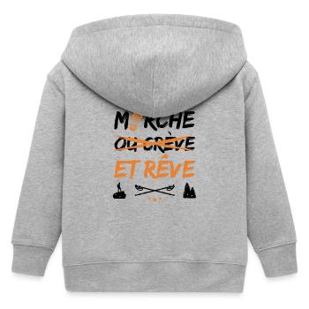 MARCHE ET RÊVE ! (randonnée, trek) noir - Veste à capuche enfant bio Stanley/Stella - gris chiné - Dos