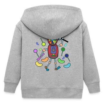 Süßigkeiten Nachspeise Naschen Bonbon Naschkatzen - Kinder Organic Kapuzenjacke Mini Cultivator von Stanley/Stella - Grau meliert - Hinten