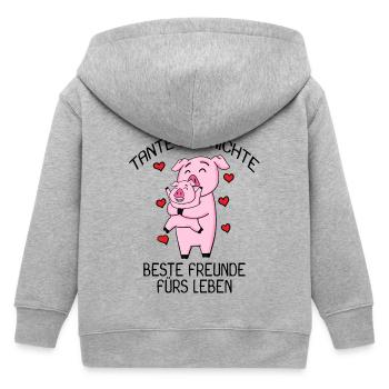 Tante Nichte Familie Partnerlook - Kinder Organic Kapuzenjacke Mini Cultivator von Stanley/Stella - Grau meliert - Hinten