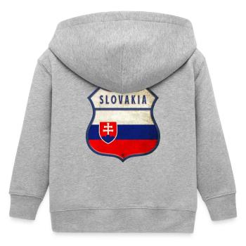 Slowakei Flaggen Wappen Design - Kinder Organic Kapuzenjacke Mini Cultivator von Stanley/Stella - Grau meliert - Hinten
