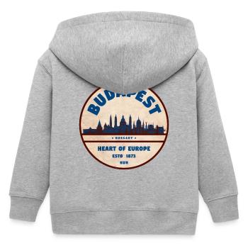 Écusson vintage du Budapest Cœur d’Europe - Veste à capuche enfant bio Stanley/Stella - gris chiné - Dos
