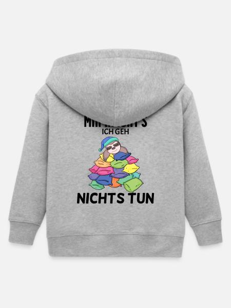 Lustiger Spruch - Nichts machen - Kinder Organic Kapuzenjacke Mini Cultivator von Stanley/Stella - Grau meliert